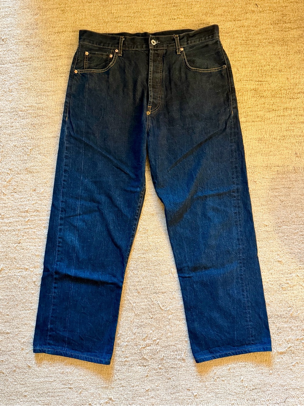 Dark Wash Selvedge Men’s Size 36 Cinch Buckle Back 40s Reproduction Jeans
